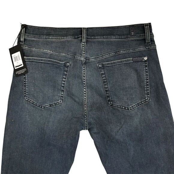 7 For All Mankind Paxtyn Men's Slim Fit Jeans Blue Size 34 Dark Wash - Picture 6 of 9